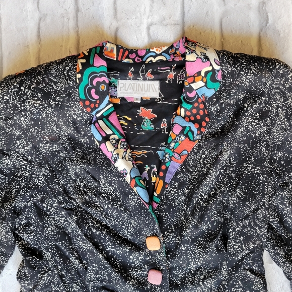 Platinum by Dorothy Schoelen 80s or 90s vintage blazer size Medium - Picture 4 of 16